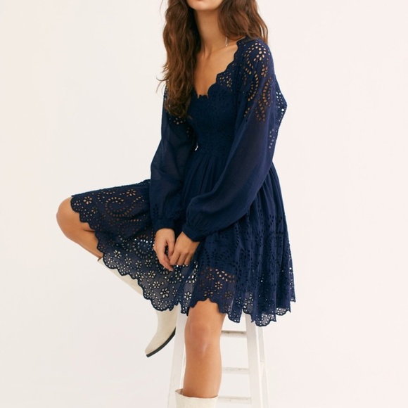 FP One • Lottie Eyelet Dress in Navy - Picture 1 of 14